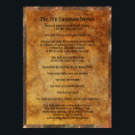 Ten Commandments on Stone Background Poster<br><div class="desc">The Ten Commandments were set in stone originally. Now you can have a copy too.  From the Inspirational Posters & Prints collection at Western Spirit Designs www.zazzle.com/RanchLady*</div>