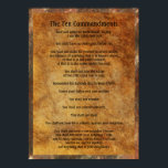 Ten Commandments on Stone Background Poster<br><div class="desc">The Ten Commandments were set in stone originally. Now you can have a copy too.  From the Inspirational Posters & Prints collection at Western Spirit Designs www.zazzle.com/RanchLady*</div>