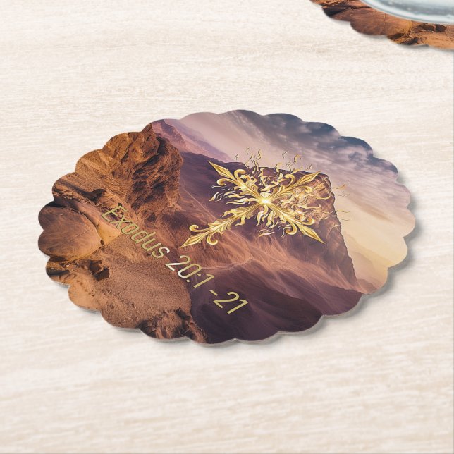 Ten Commandments Paper Coaster (Angled)