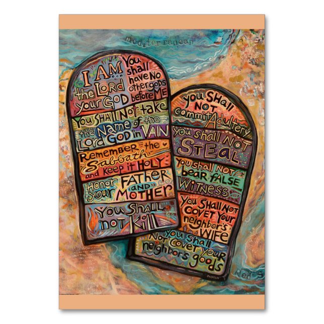 Ten Commandments Prayer Card (Front)