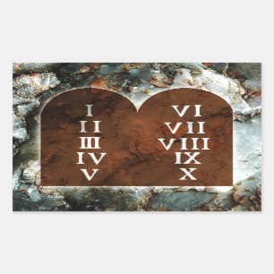 Ten Commandments Rectangular Sticker