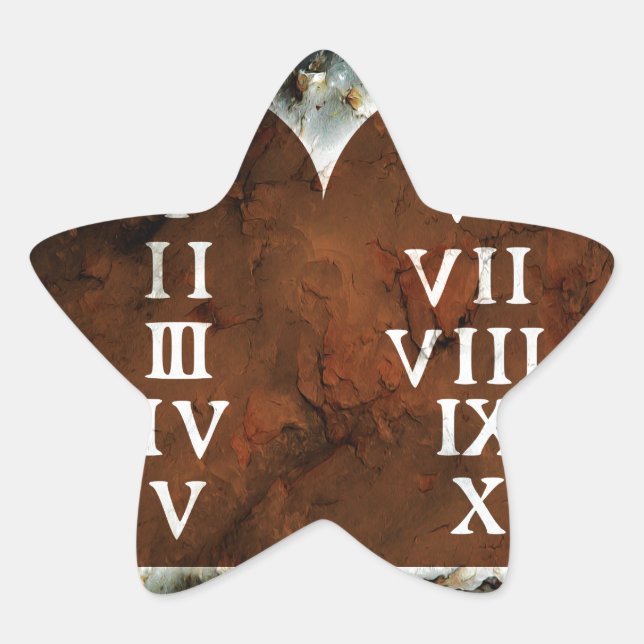 Ten Commandments Star Sticker (Front)