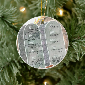 Ten Commandments Stone Tablets Jesse Tree Ceramic Tree Decoration