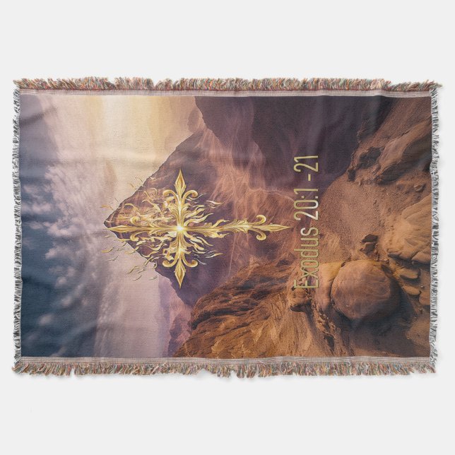 Ten Commandments Throw Blanket (Front)