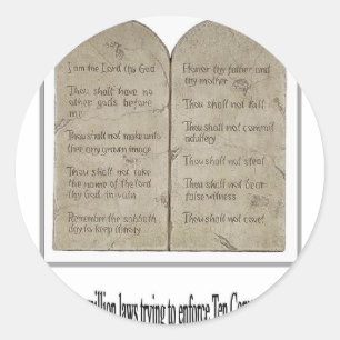 Ten Commandments with Quote Classic Round Sticker