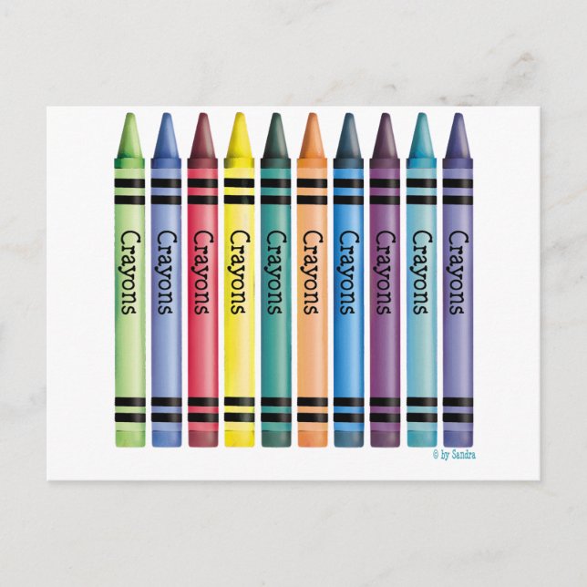 Ten Crayons Postcard (Front)