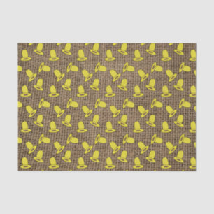 Ten Gallon Hat on Burlap Tissue Paper