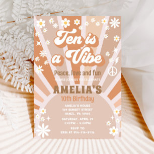 Ten is a vibe birthday invitation