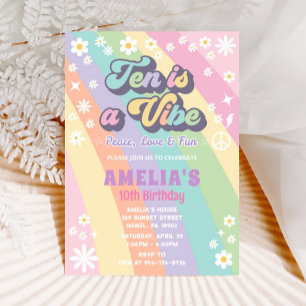 Ten is a vibe birthday invitation