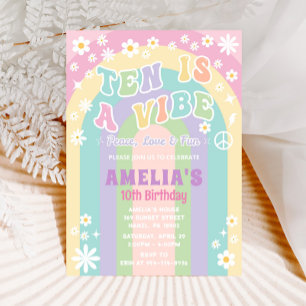 Ten is a vibe birthday invitation