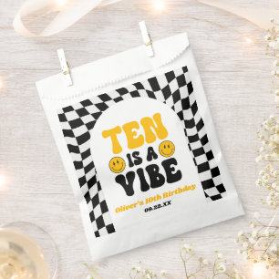 Ten Is A Vibe Retro Tenth 10th Birthday Party Favour Bags