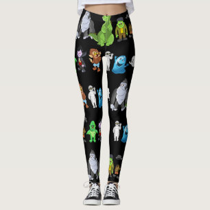 Ten Little Monsters Leggings(Black) Leggings