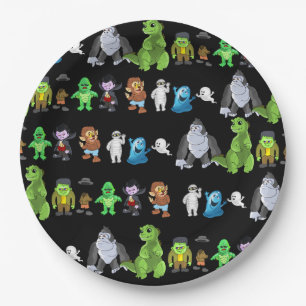 Ten Little Monsters Paper Plate