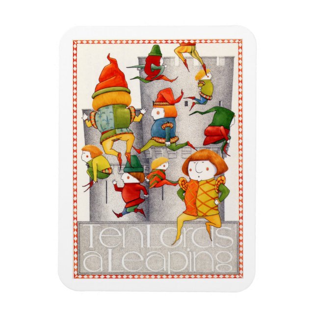 TEN LORDS A LEAPING 3x4 Flexible Magnet (Vertical)
