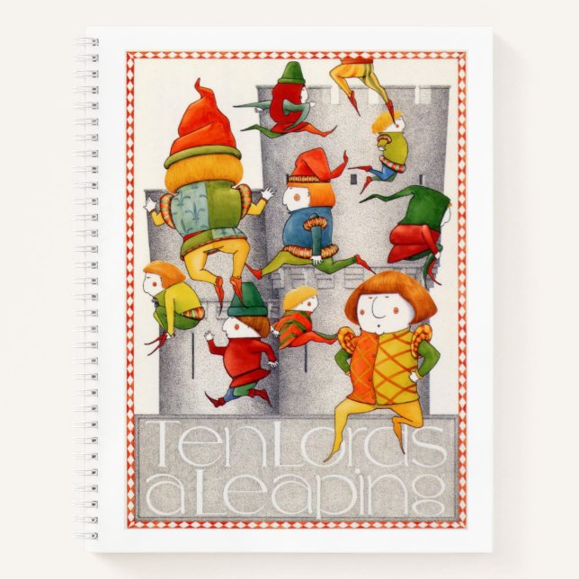 TEN LORDS A LEAPING 8.5x11 Spiral Notebook (Front)