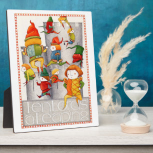 TEN LORDS A LEAPING 8x10 Wooden Plaque + Easel 