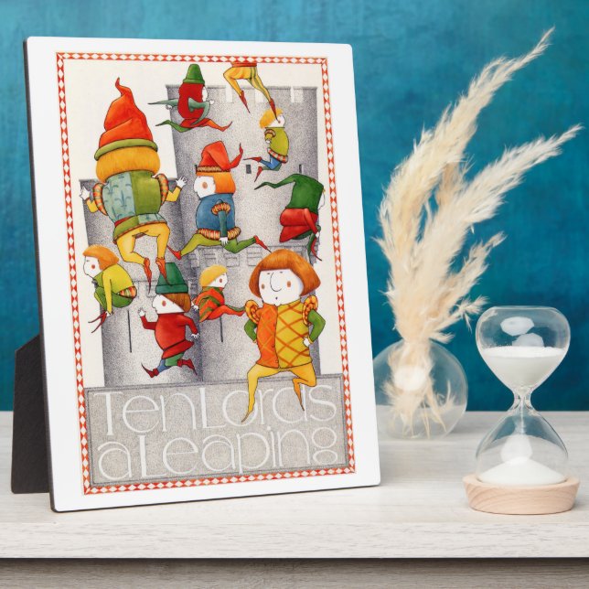 TEN LORDS A LEAPING 8x10 Wooden Plaque + Easel  (Side)