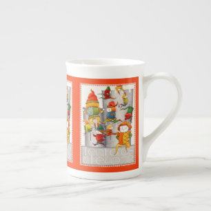 TEN LORDS A LEAPING Bone China Mug - Red