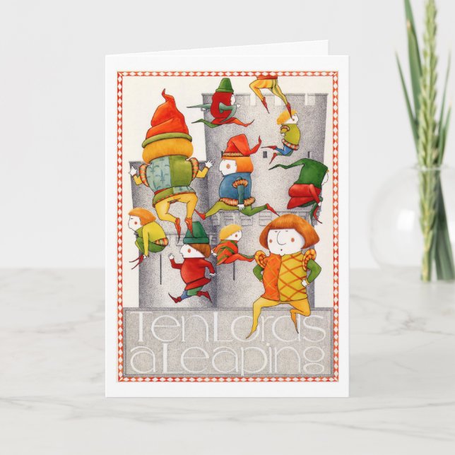 TEN LORDS A LEAPING Christmas Card (Front)