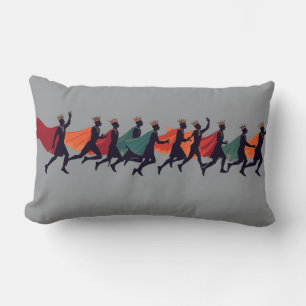 Ten Lords A Leaping Cut-Out Stencil-Style 2 Lumbar Cushion