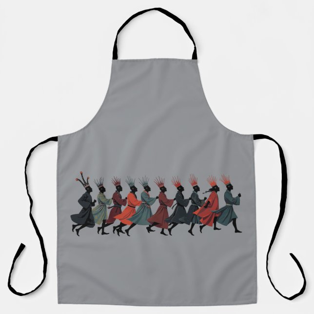 Ten Lords A Leaping Cut-Out Strencil-Style 1 Apron (Front)