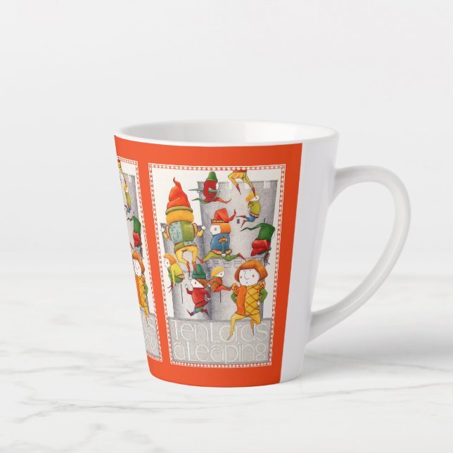 TEN LORDS A LEAPING Latte Mug - Red (Right)