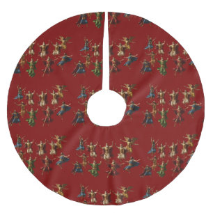 Ten Lords Leaping The Ten Commandments Vector Brushed Polyester Tree Skirt