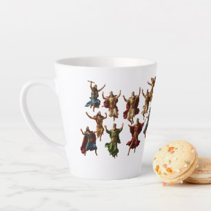 Ten Lords Leaping The Ten Commandments Vector  Latte Mug
