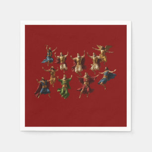Ten Lords Leaping The Ten Commandments Vector Napkin