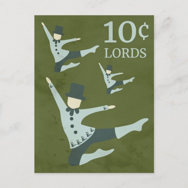 Ten Lords of Leaping Postcards (Front)