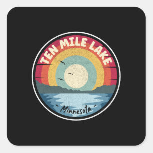 Ten Mile Lake Minnesota Colourful Scene Square Sticker