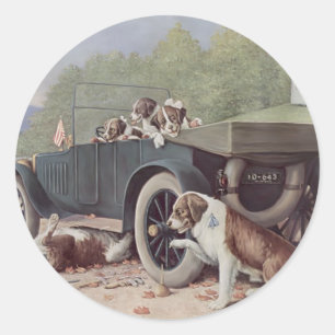Ten Miles to a Garage Classic Round Sticker