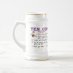 Ten Minnesota Commandments Beer Stein