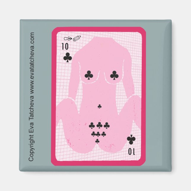 'Ten Of Spades' Designer Fridge Magnet (Front)