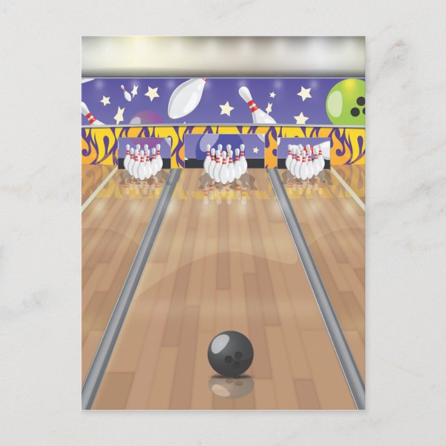 Ten Pin Bowling Alley Postcard (Front)