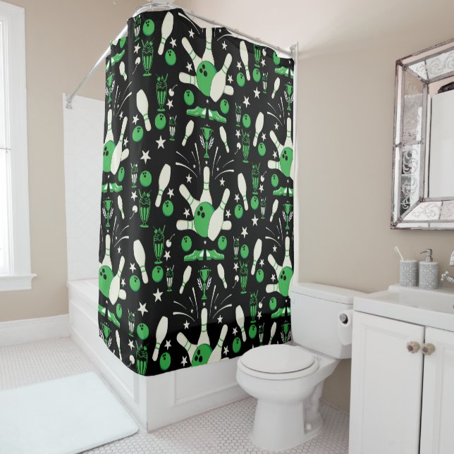 Ten Pin Bowling Home Decor Shower Curtain (In Situ)