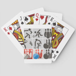 Ten Pin Bowling Icons Playing Cards