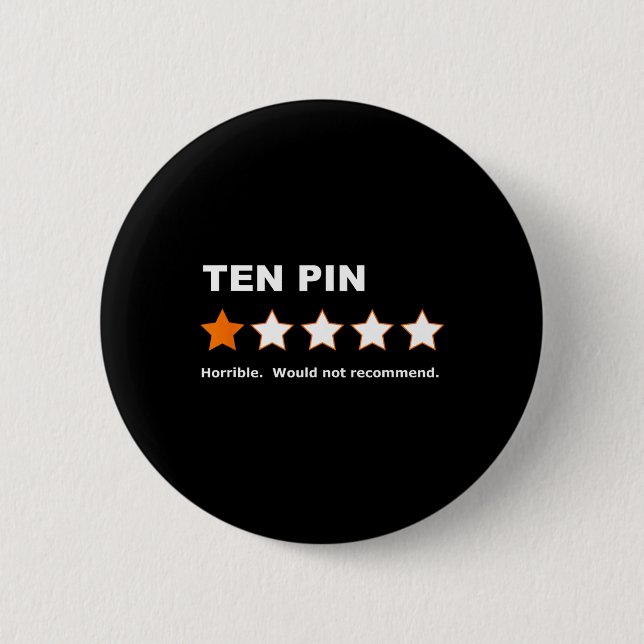 Ten Pin One Star Review Funny Bowling For Bowlers  (Front)