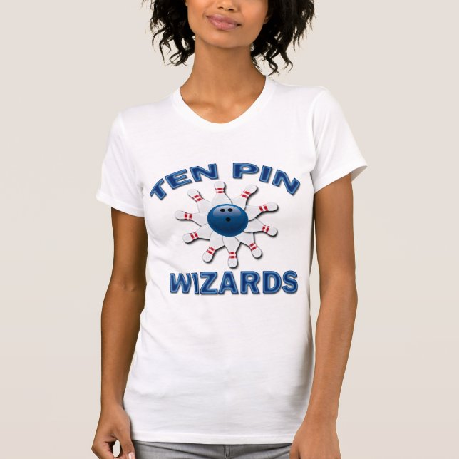 TEN PIN WIZARDS - BOWLING TEAM NAME T-Shirt (Front)