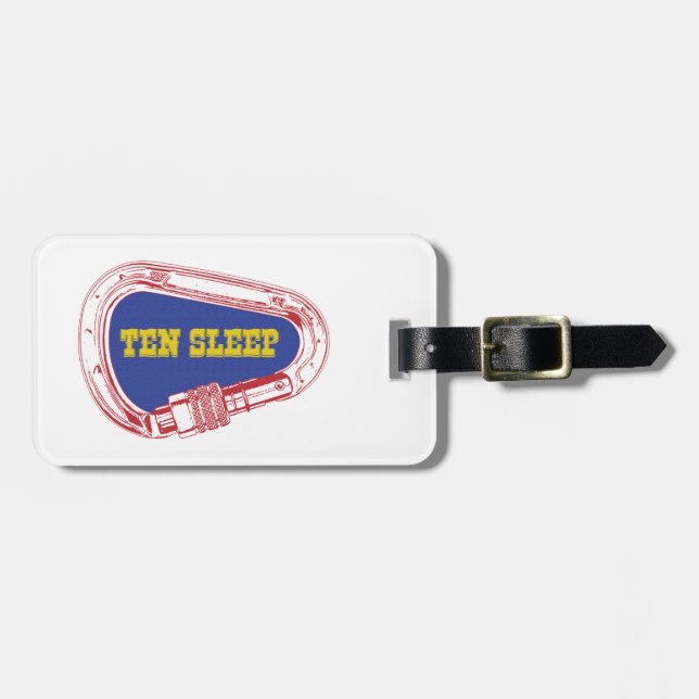 Ten Sleep Rock Climbing Carabiner Luggage Tag (Front Horizontal)