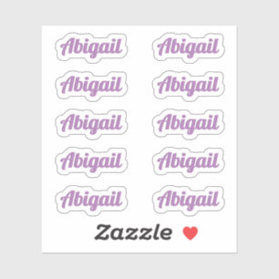 Ten Small Purple Cursive Script Custom Name Labels