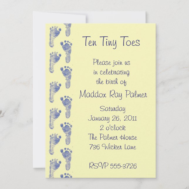 Ten Tiny Toes Invitation (Front)