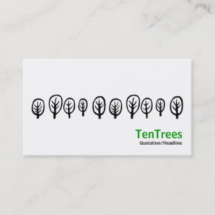 Ten Trees - Black on White Business Card