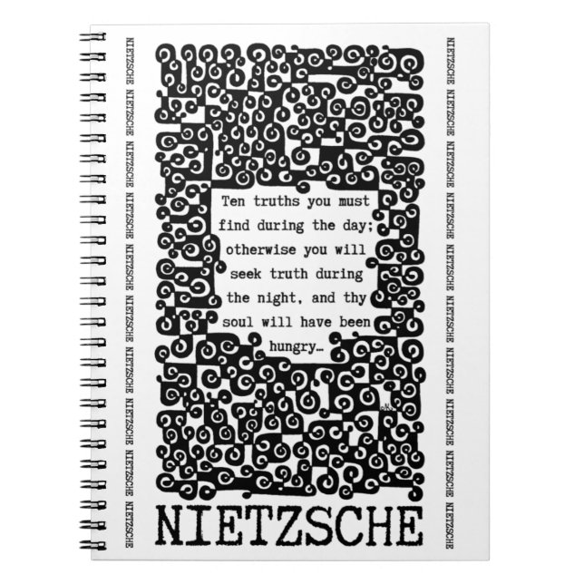 TEN TRUTHS quote by Nietzsche Notebook (Front)