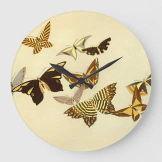 Ten Vintage Butterflies Large Clock