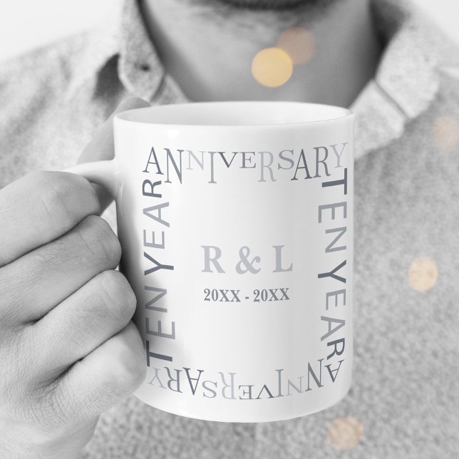 Ten Year Wedding Anniversary Gift Silvers Coffee Mug (Creator Uploaded)