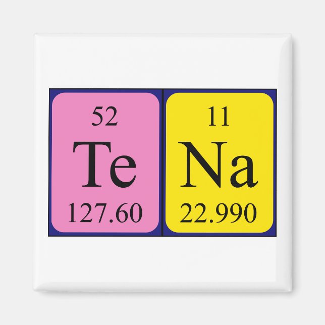 Tena periodic table name magnet (Front)