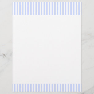 Tender Baby Blue Pale Sky Blue and White Stripe
