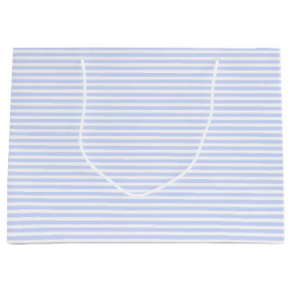Tender Baby Blue Pale Sky Blue and White Stripe Large Gift Bag