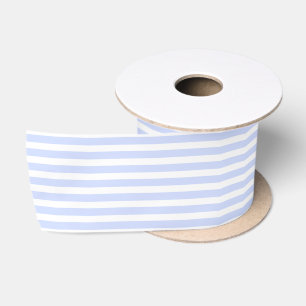 Tender Baby Blue Pale Sky Blue and White Stripe Satin Ribbon